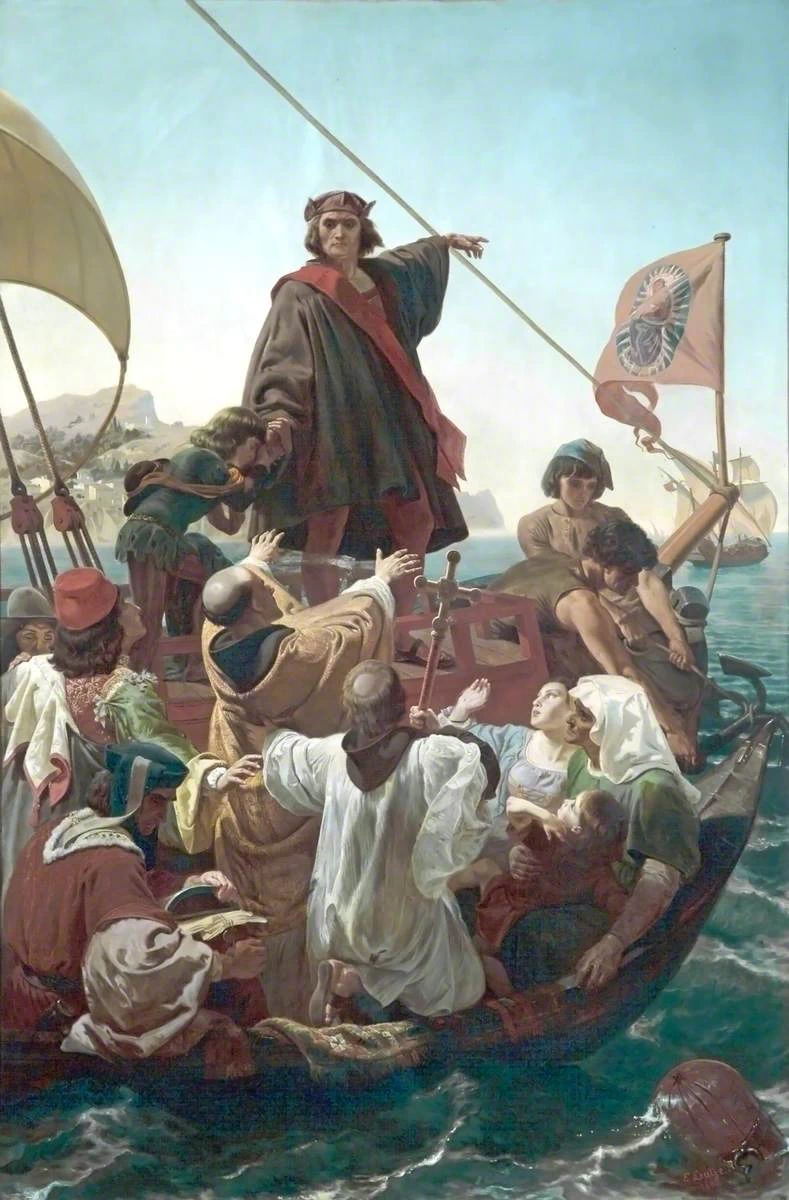 Cristoforo Colombo a Santa Maria nel 1492 - dettaglio